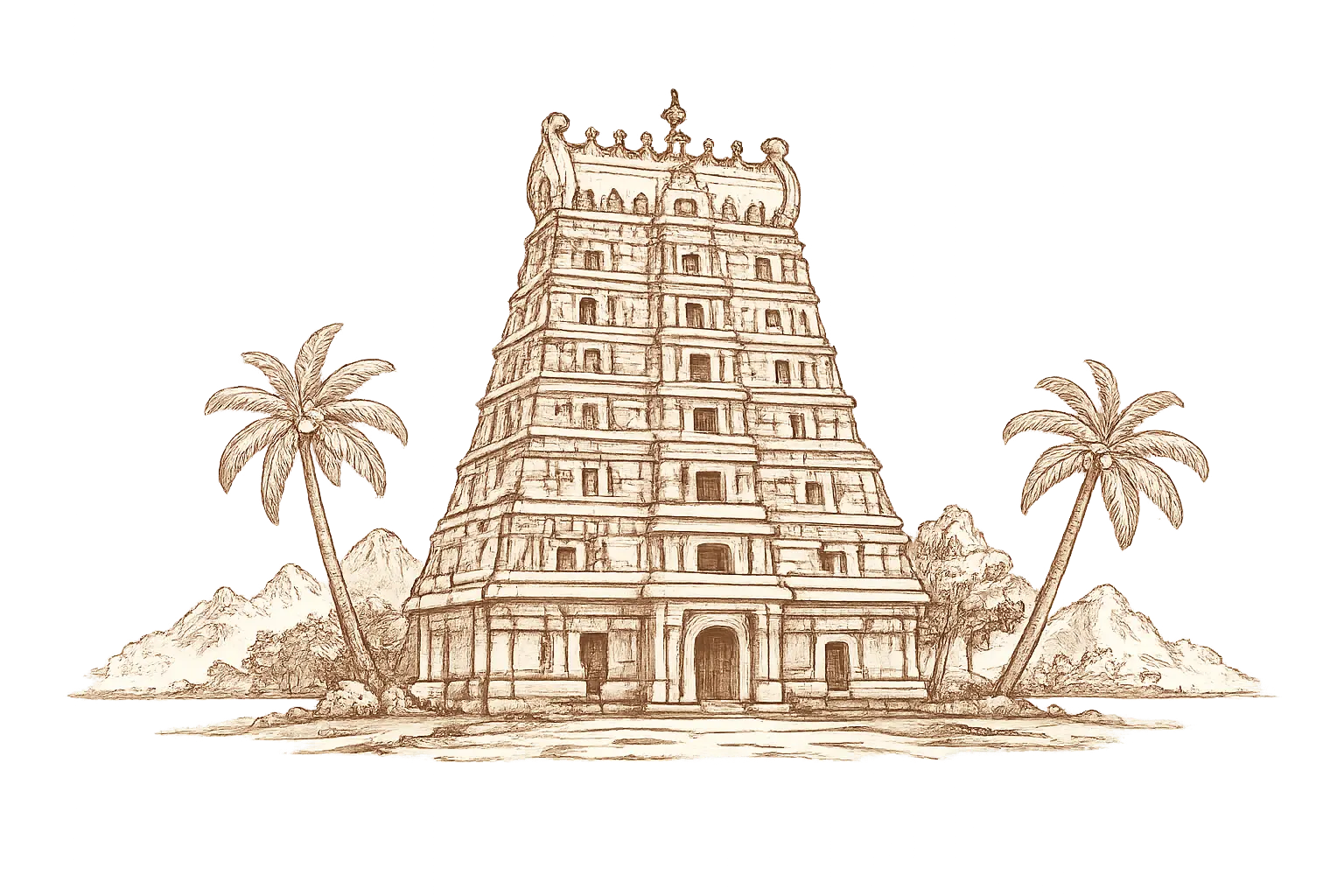 Temple illustration in About Balanced Blend