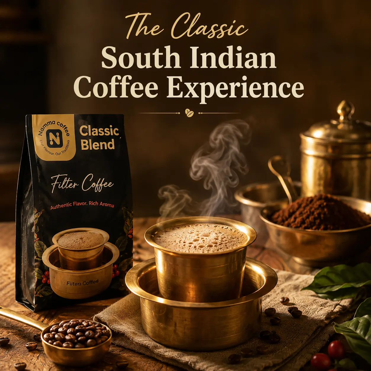 Preparing traditional South Indian filter coffee with Classic Blend