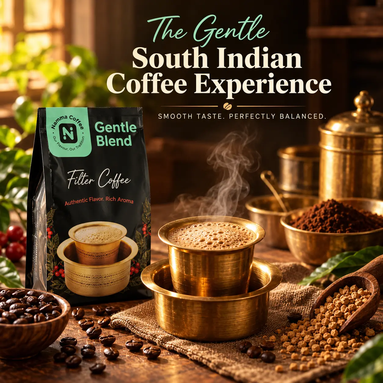 Preparing traditional South Indian filter coffee with Gentle Blend