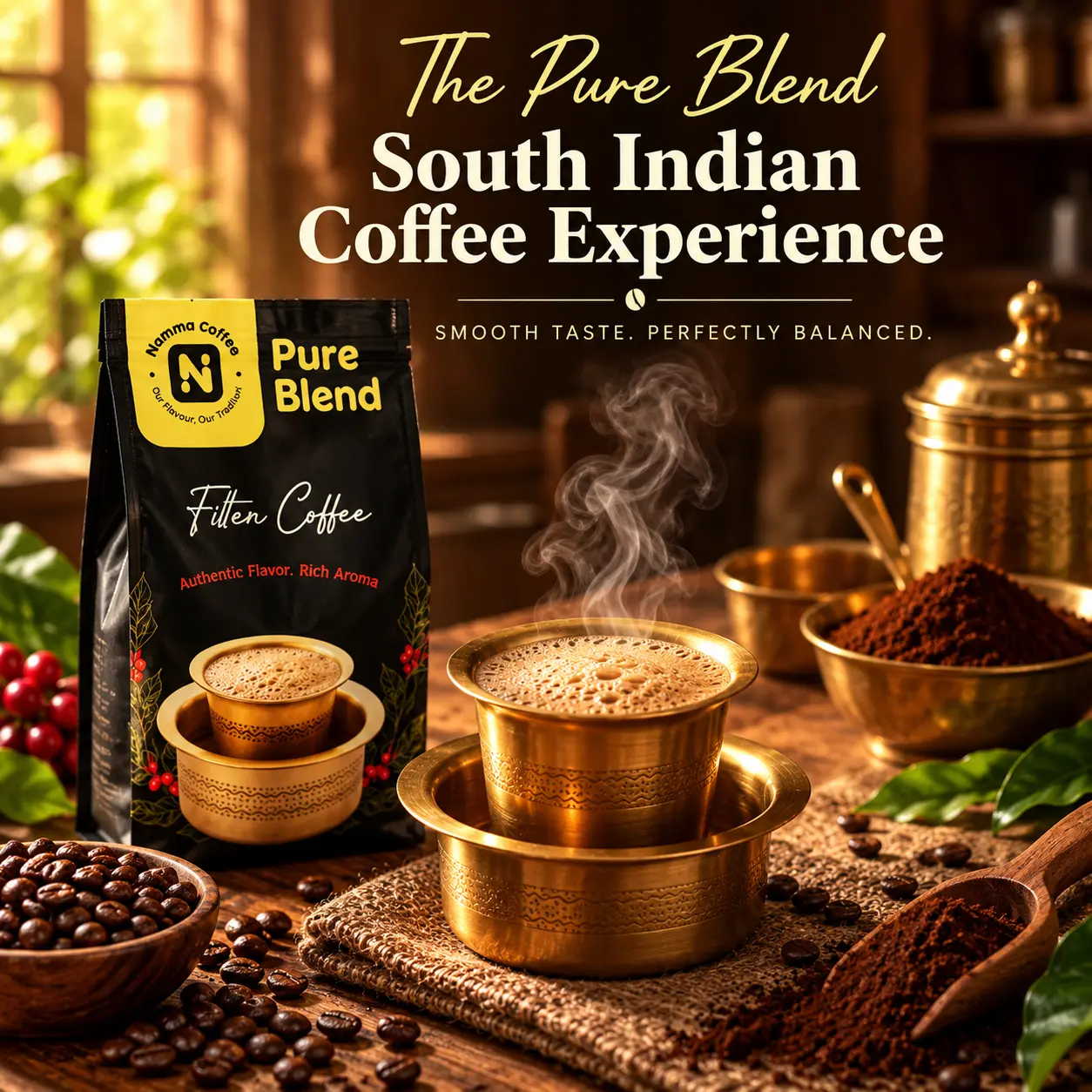 Preparing traditional South Indian filter coffee with Pure Blend